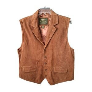 Orvis Charles F Orvis Signature Collection Men's XL Brown Leather Lined Vest